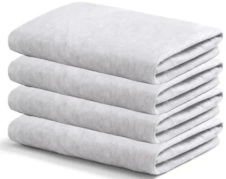 Delta Children 3-Inch Mini Crib Sheet Set, 4 Pack, Soft and Breathable 100% Jersey Knit Fitted Sheet Set, Crib Sheets for Baby Boys and Girls, Grey