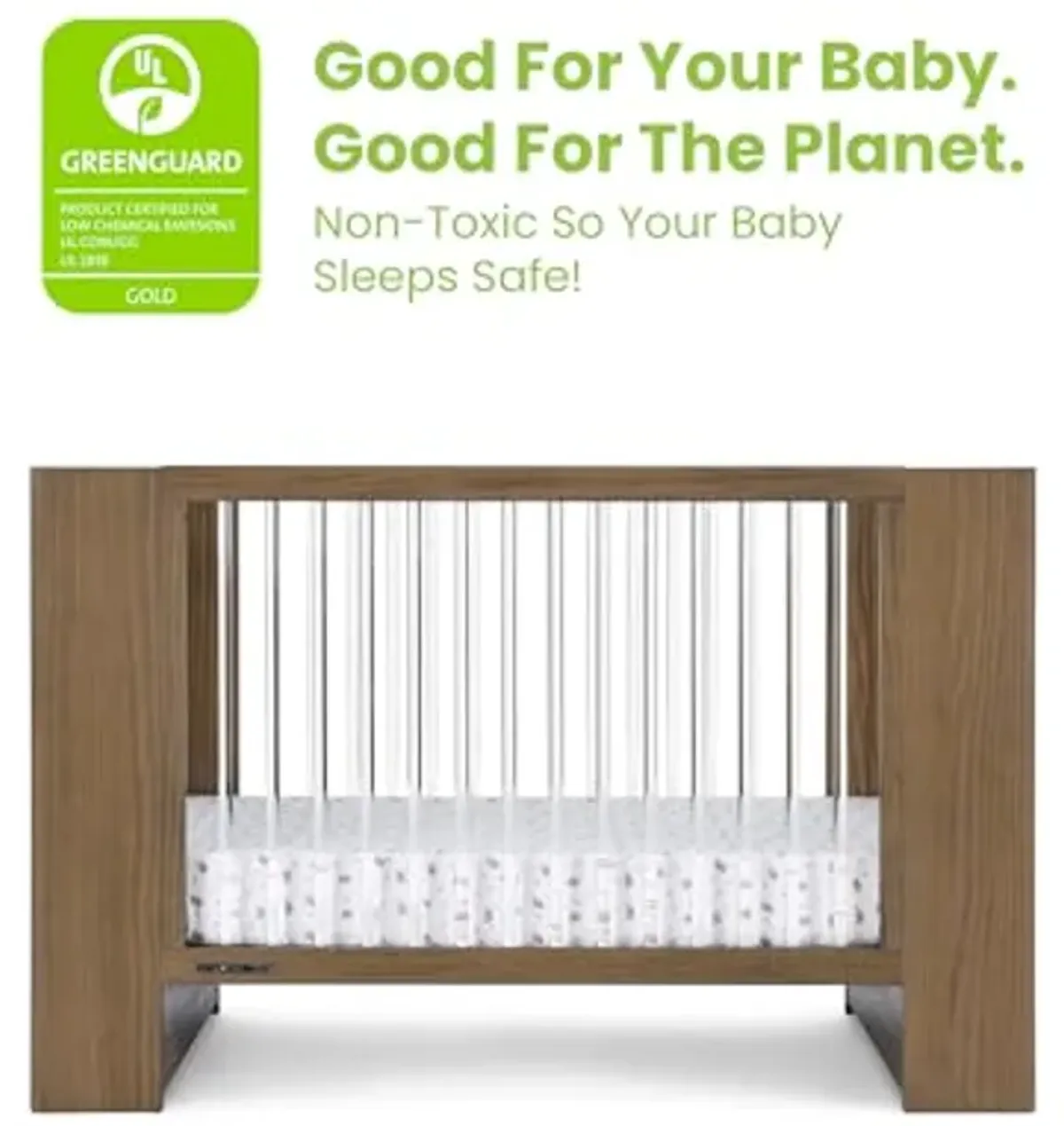 Delta Children Aerin 4-in-1 Convertible Crib - Greenguard Gold Certified, Aged Oak