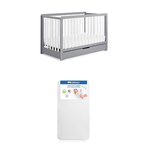 DaVinci Bundle of Carter's Colby 4-in-1 Convertible Crib with Trundle Drawer with Complete Slumber Crib & Toddler Mattress