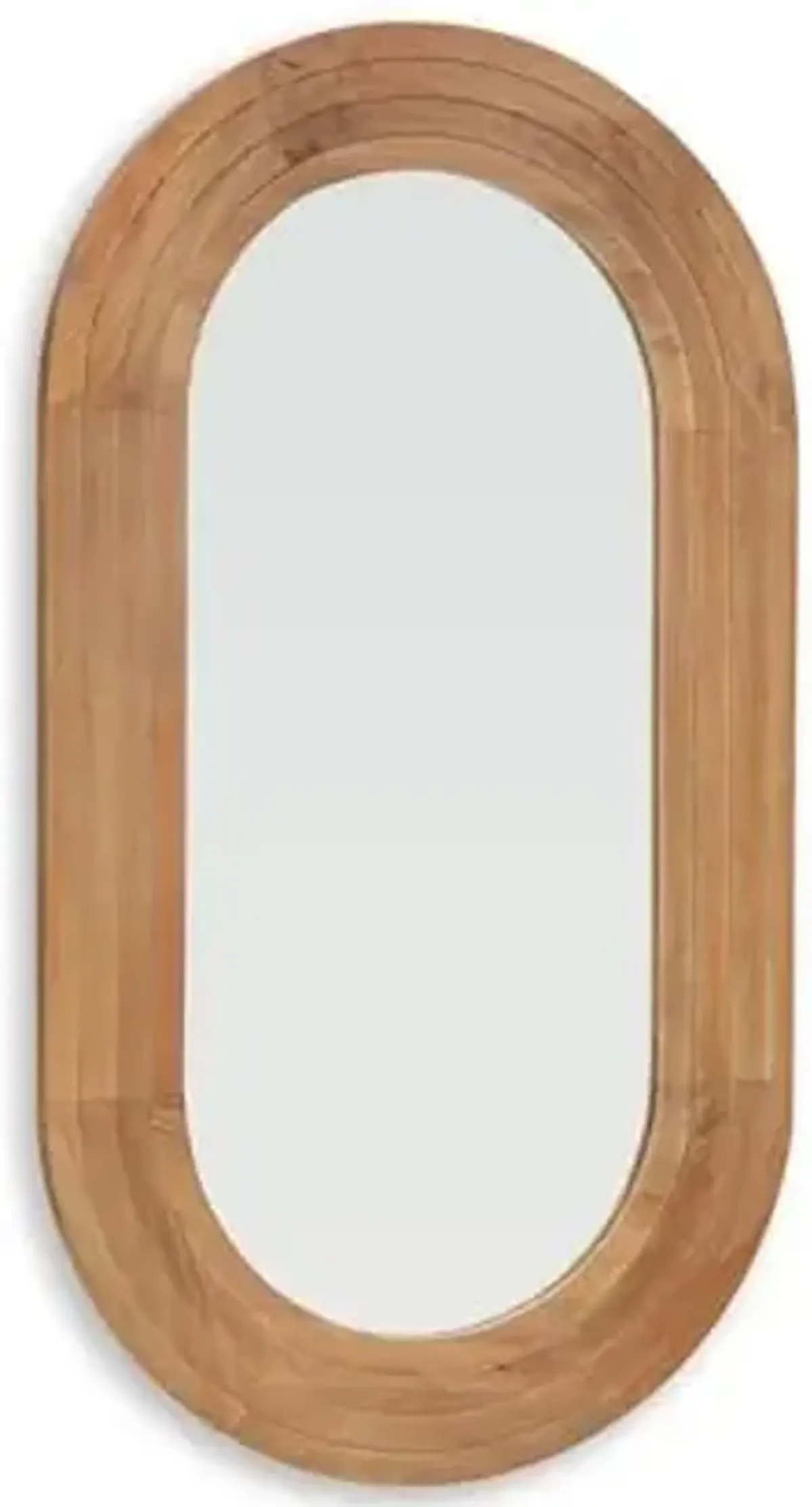 Signature Design by Ashley Daverly Country Rustic Oblong Wood Accent Mirror, Light Brown