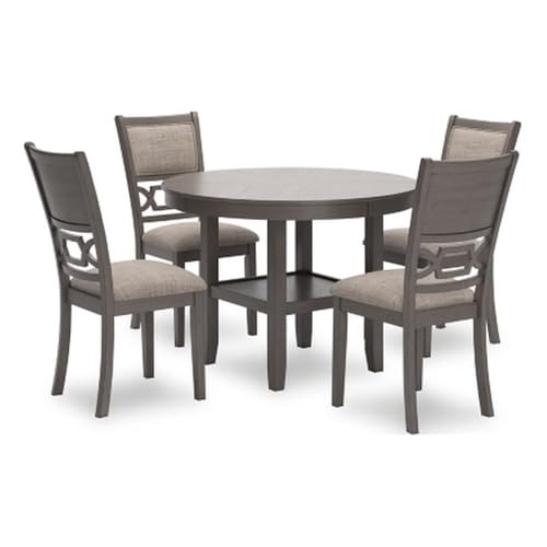 Ashley Furniture Wrenning Gray Dining Table and 4 Chairs - Set of 5