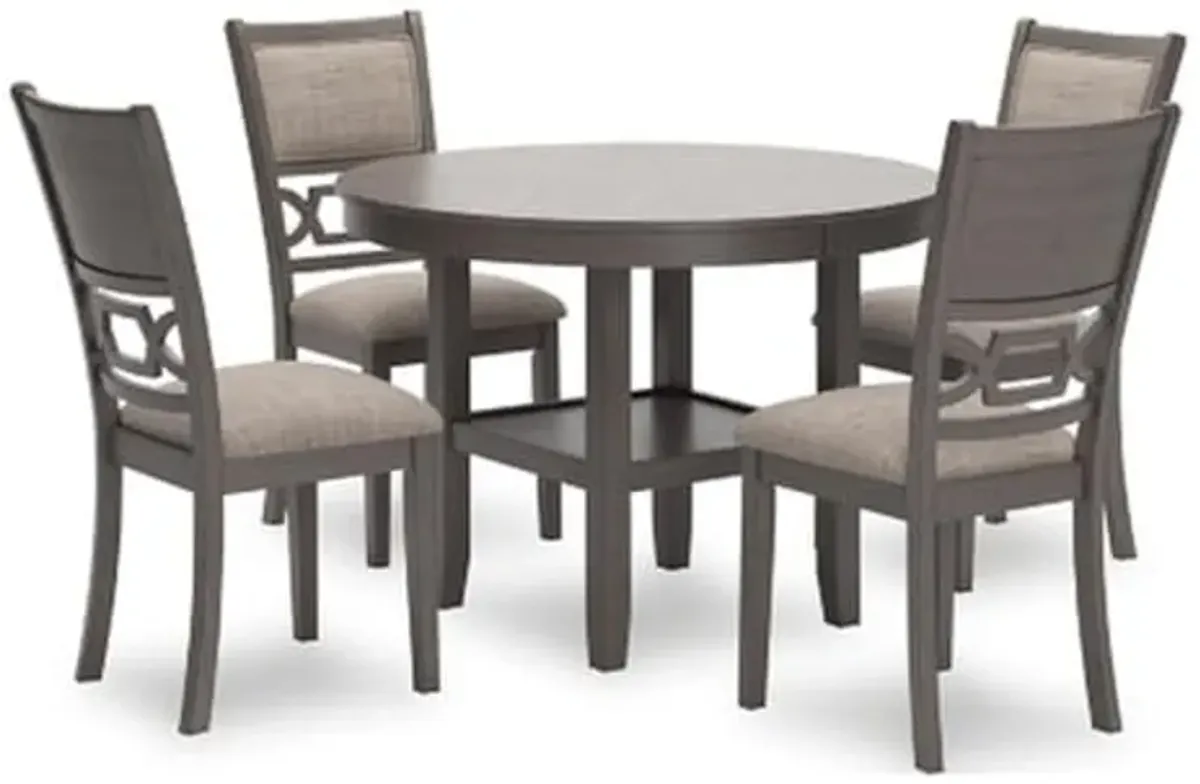 Ashley Furniture Wrenning Gray Dining Table and 4 Chairs - Set of 5