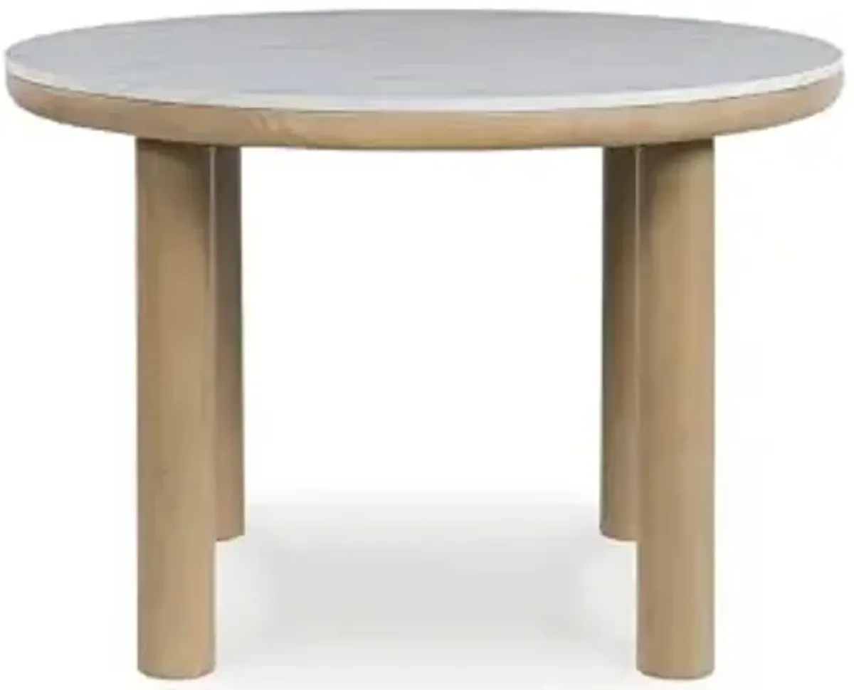 Signature Design by Ashley Sawdyn Casual Faux Marble Dining Table, Light Brown