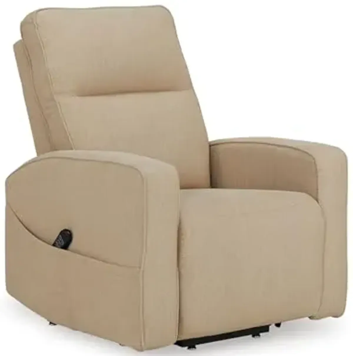 Signature Design by Ashley Starganza Modern Stain Resistant Power Lift Recliner with Heat, Massage Function and Side Pocket, Beige