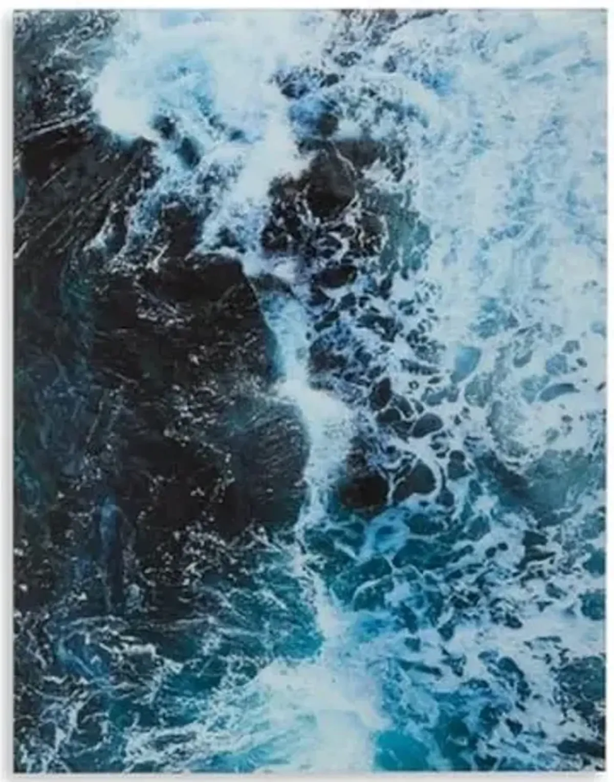 Signature Design by Ashley Clemick Contemporary Rectangular Printed Wall Art 36 x 48 Inches, Black & Blue