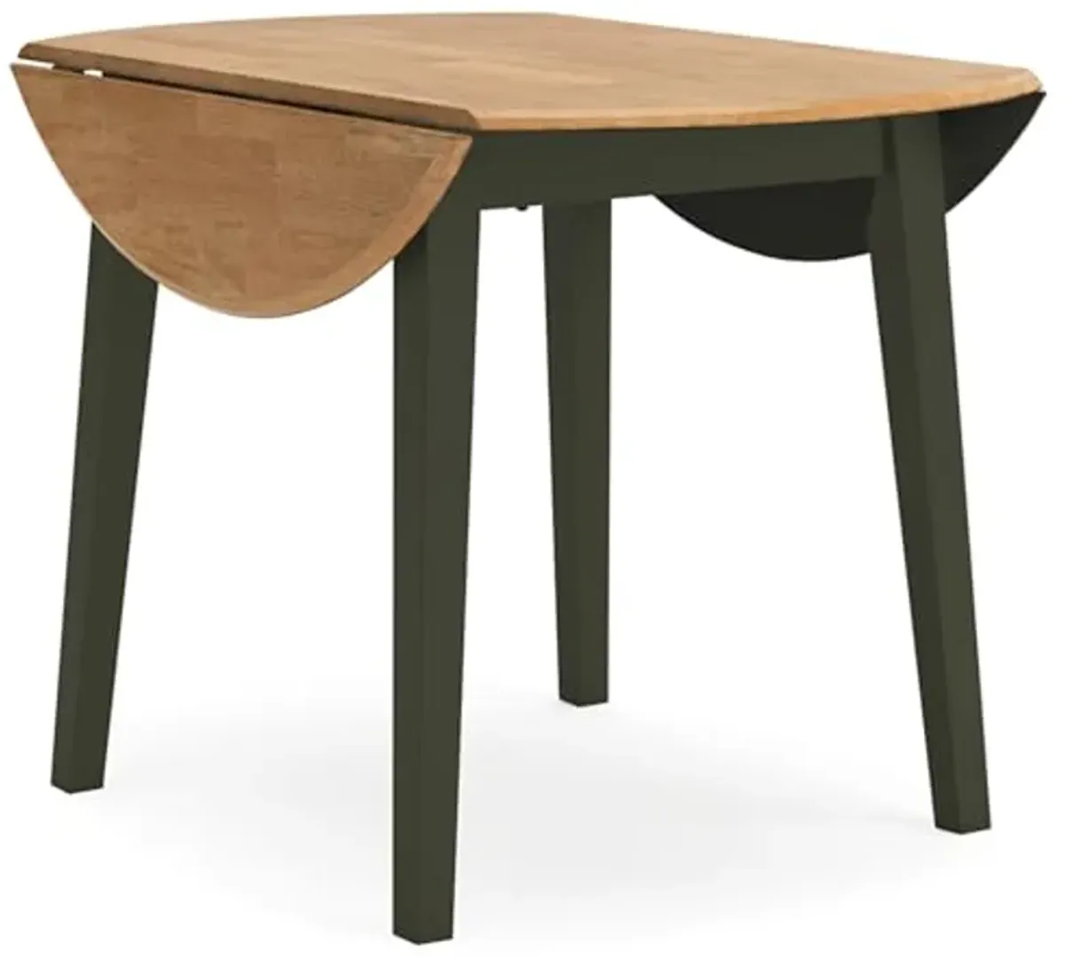 Signature Design by Ashley Gesthaven Modern Dining Drop Leaf Table with 4 Legs, Light Brown & Green