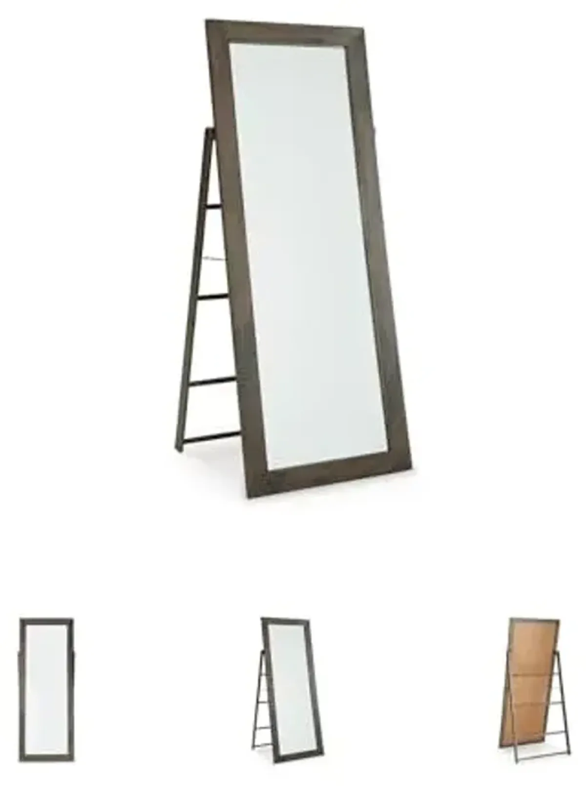 Signature Design by Ashley Dirkins Casual Solid Wood Framed Full Length Floor Mirror, Dark Brown