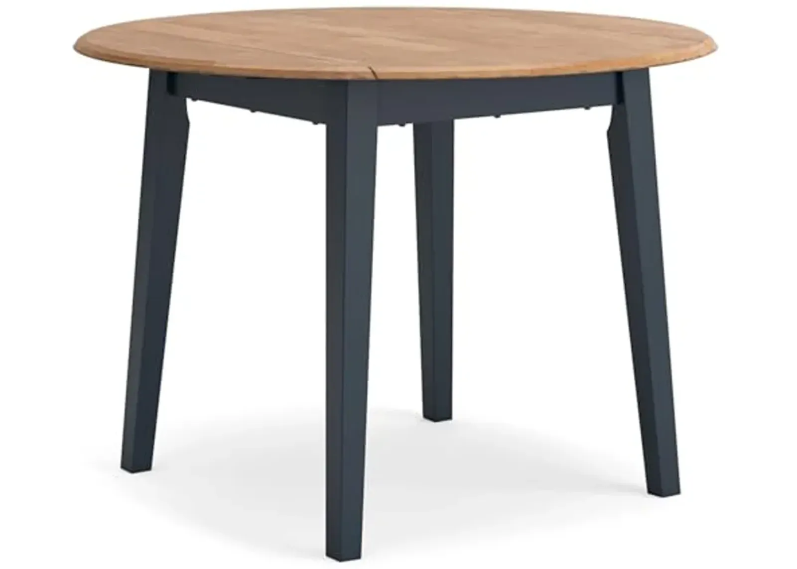 Signature Design by Ashley Gesthaven Modern Dining Drop Leaf Table with 4 Legs, Light Brown & Blue