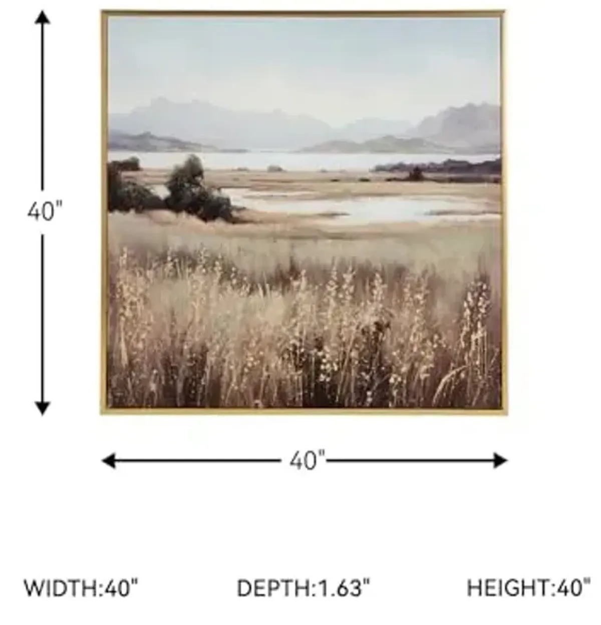 Signature Design by Ashley Clarkford Classic Framed Gallery Wrapped Canvas Wall Art 40 x 40 Inches, Light Brown & Light Blue