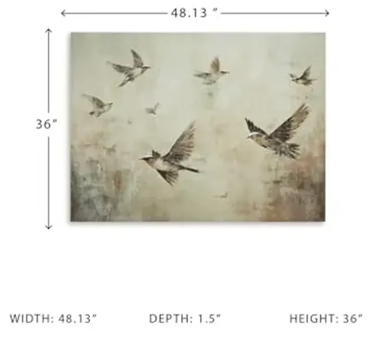 Signature Design by Ashley Collmund Art Deco Gallery Wrapped Canvas Wall Art 48 x 36 Inches, Gray & Light Brown