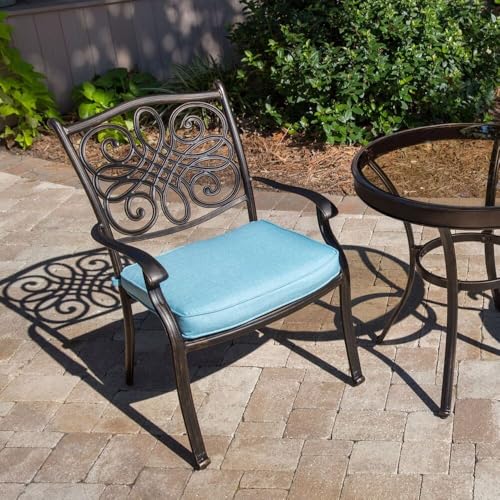 Hanover Blue Replacement Traditions Stationary Dining Swivel Rockers in Ocean, Weather-Resistant Seat Cushion for Outdoor Chair, 1pc