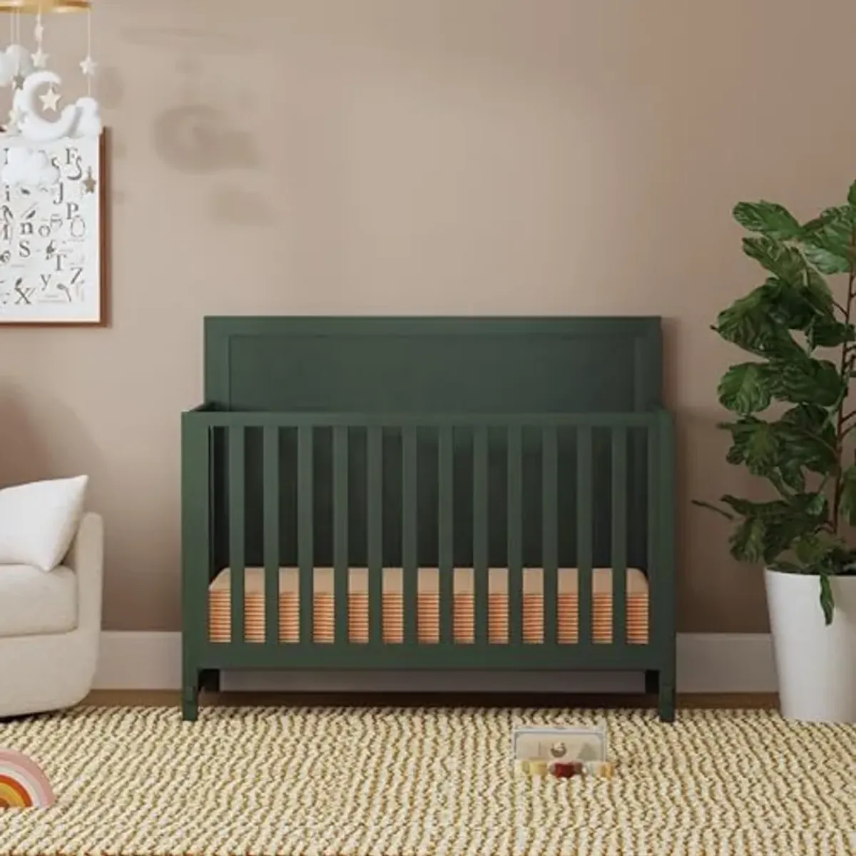 DaVinci Margot 4-in-1 Convertible Crib in Forest Green, GREENGUARD Gold Certified