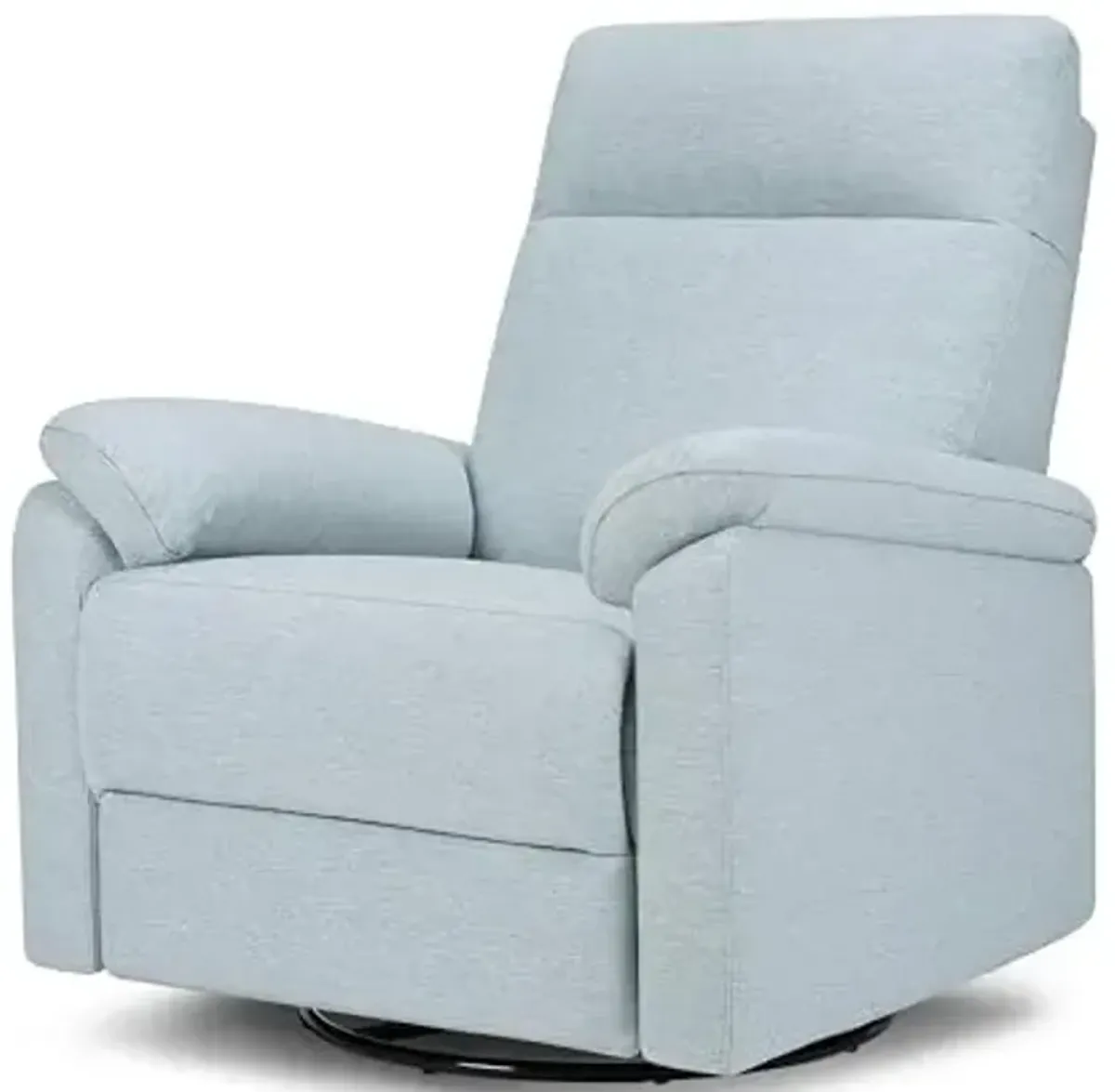 DaVinci Suzy Electronic Swivel Recliner with USB Port in Heathered Blue, GREENGUARD Gold & CertiPUR-US® Certified