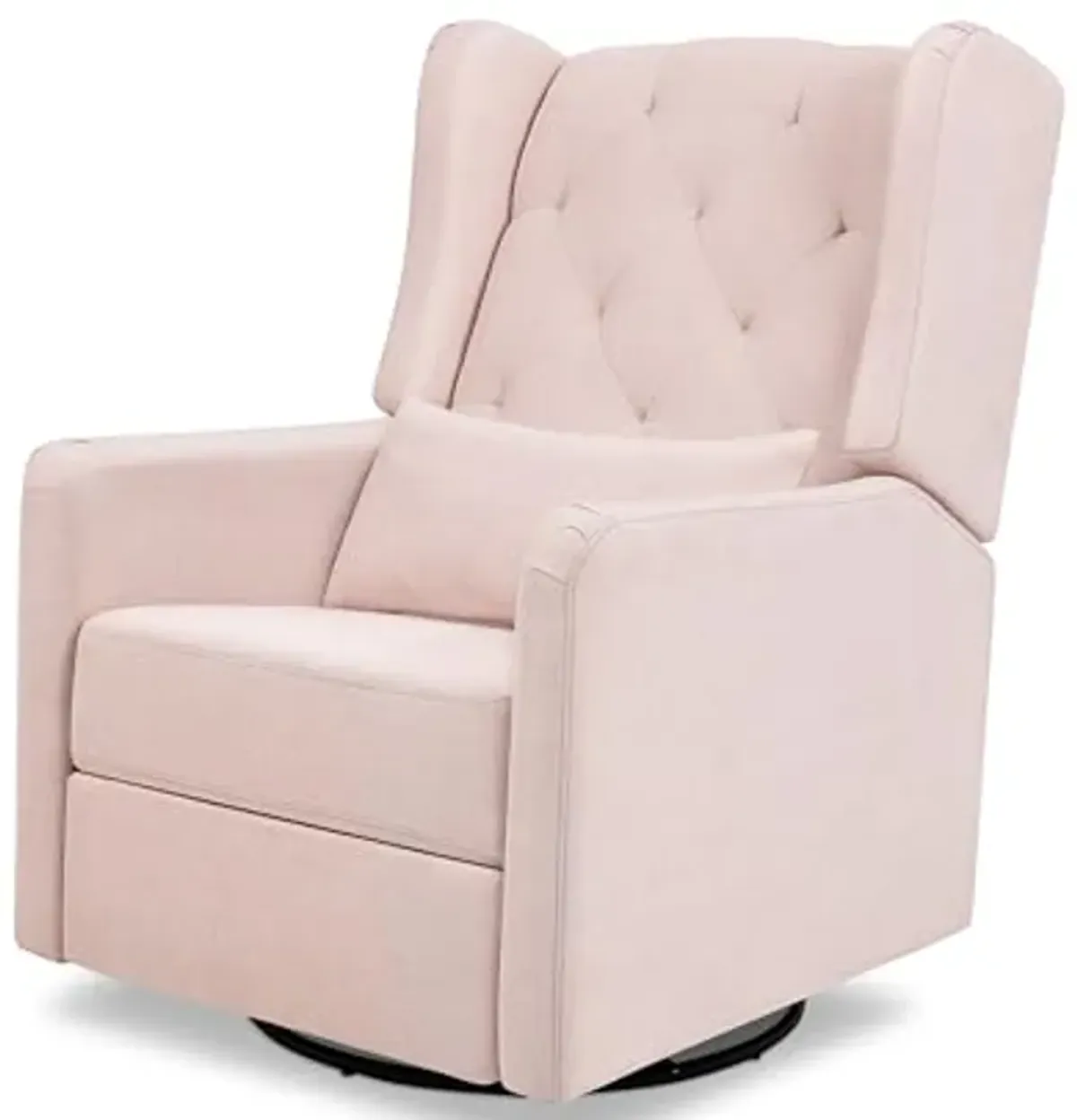 DaVinci Everly Recliner and Swivel Glider in Performance Pale Blush Pink Eco-Weave, GREENGUARD Gold Certified, Water Repellent & Stain Resistant