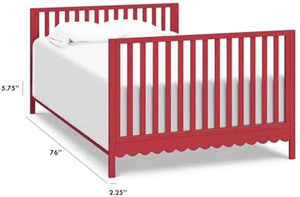 daVinci Hidden Hardware Twin/Full-Size Bed Conversion Kit (M5789) in Tomato Red