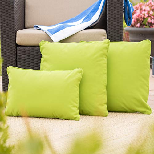 Christopher Knight Home Coronado Outdoor Green Water Resistant Pillows (Set of 3)