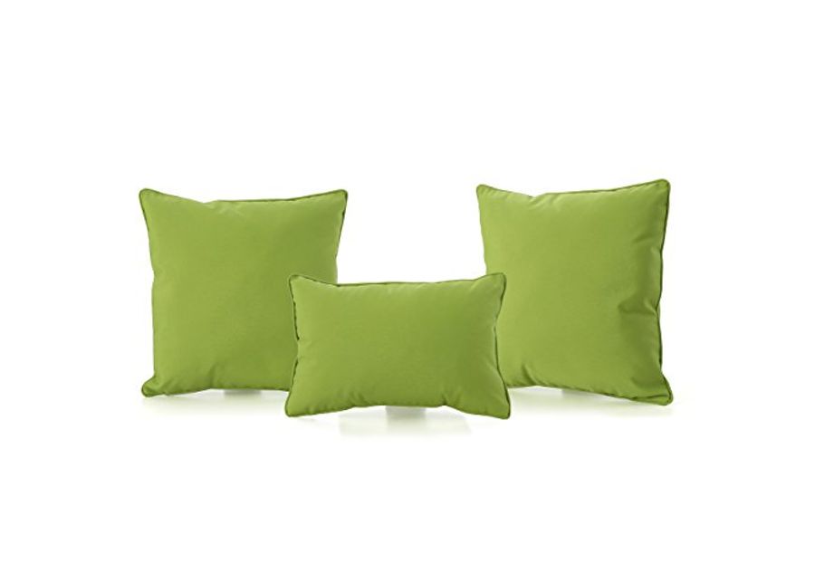 Christopher Knight Home Coronado Outdoor Green Water Resistant Pillows (Set of 3)