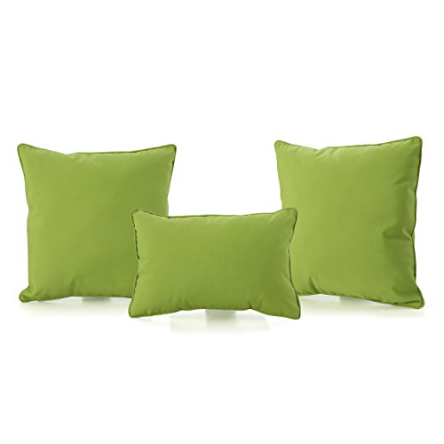 Christopher Knight Home Coronado Outdoor Green Water Resistant Pillows (Set of 3)