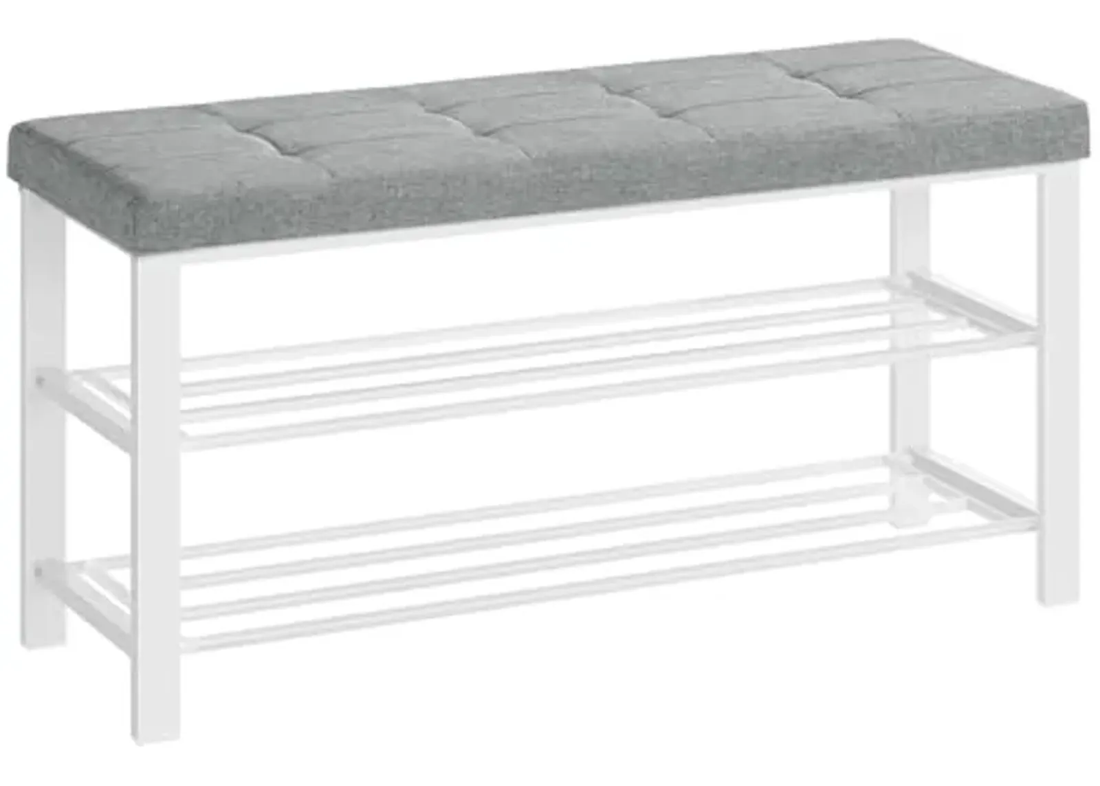 SONGMICS Shoe Bench, Storage Bench, Entryway Bench with Cushion, Shoe Shelf with Seat, Space-Saving, Modern Style, for Living Room, Bedroom, Hallway, Dove Gray and Cloud White ULBS579W01