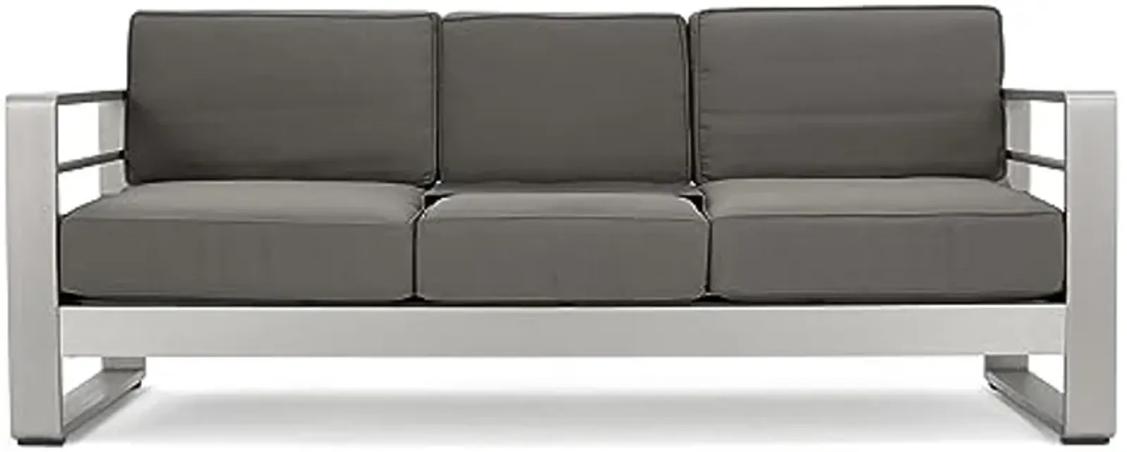 Christopher Knight Home Cape Coral Sofas, 76.25 "W x 27.25 "D x 24.5 "H, Silver + Taupe