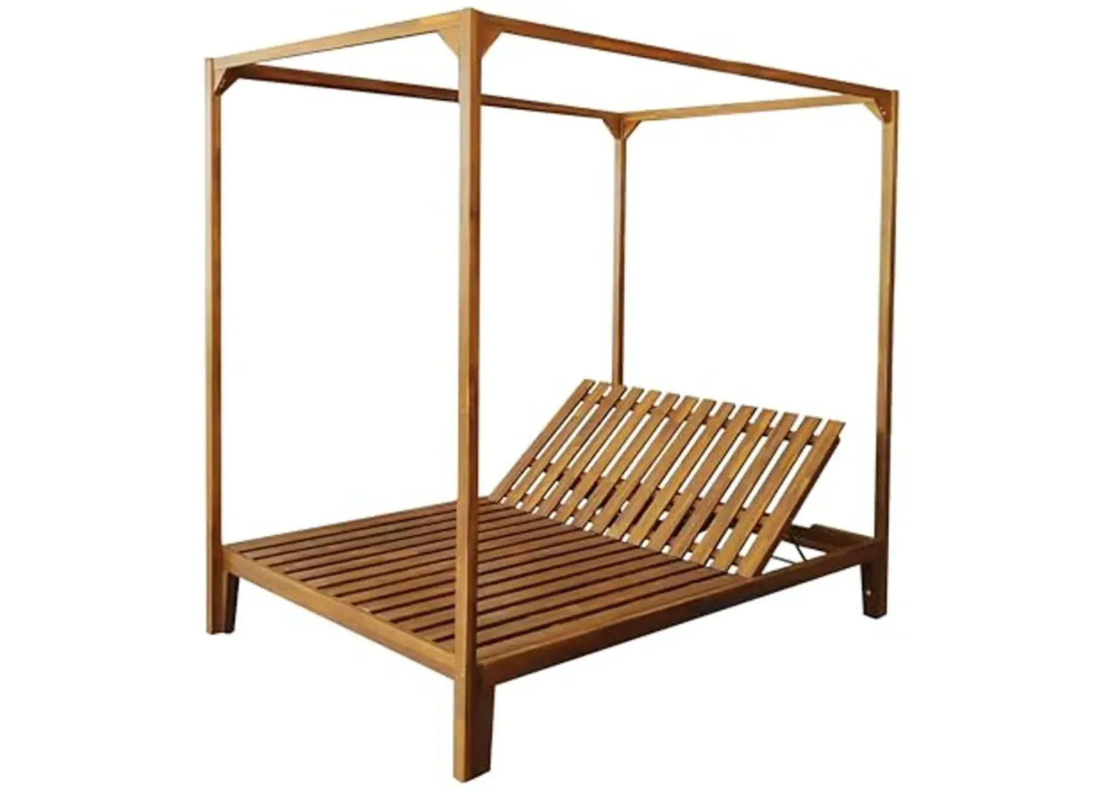 Christopher Knight Home Muntz Outdoor Acacia Wood Daybed Chaise Lounge Frame Only, 78.75 "W x 51.25 "D x 78.75 "H, Teak