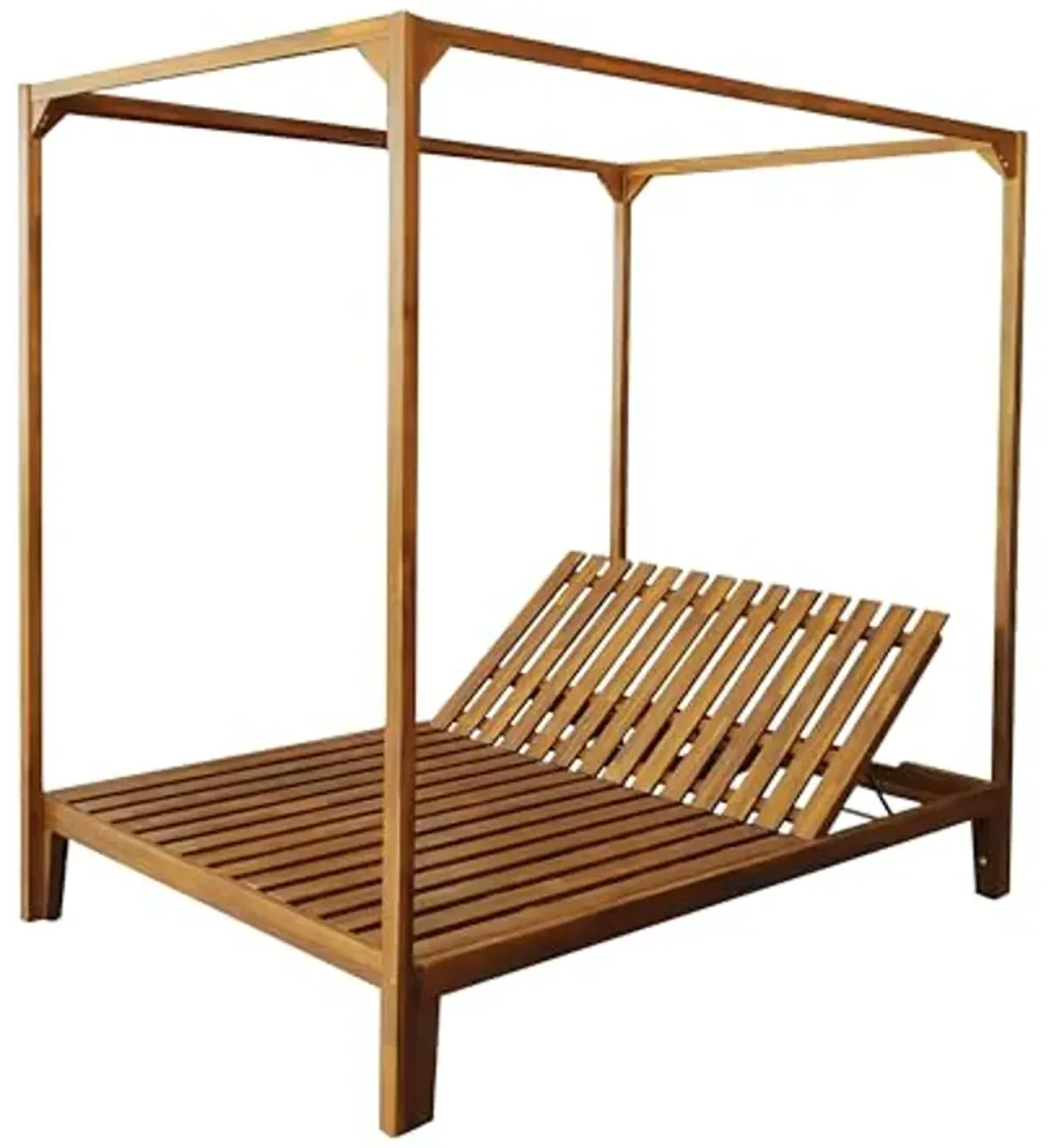 Christopher Knight Home Muntz Outdoor Acacia Wood Daybed Chaise Lounge Frame Only, 78.75 "W x 51.25 "D x 78.75 "H, Teak