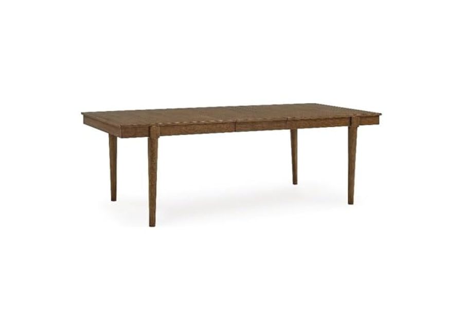 Signature Design by Ashley Lyncott Mid-Century Dining Extension Table with Removable Center Leaf, Dark Brown