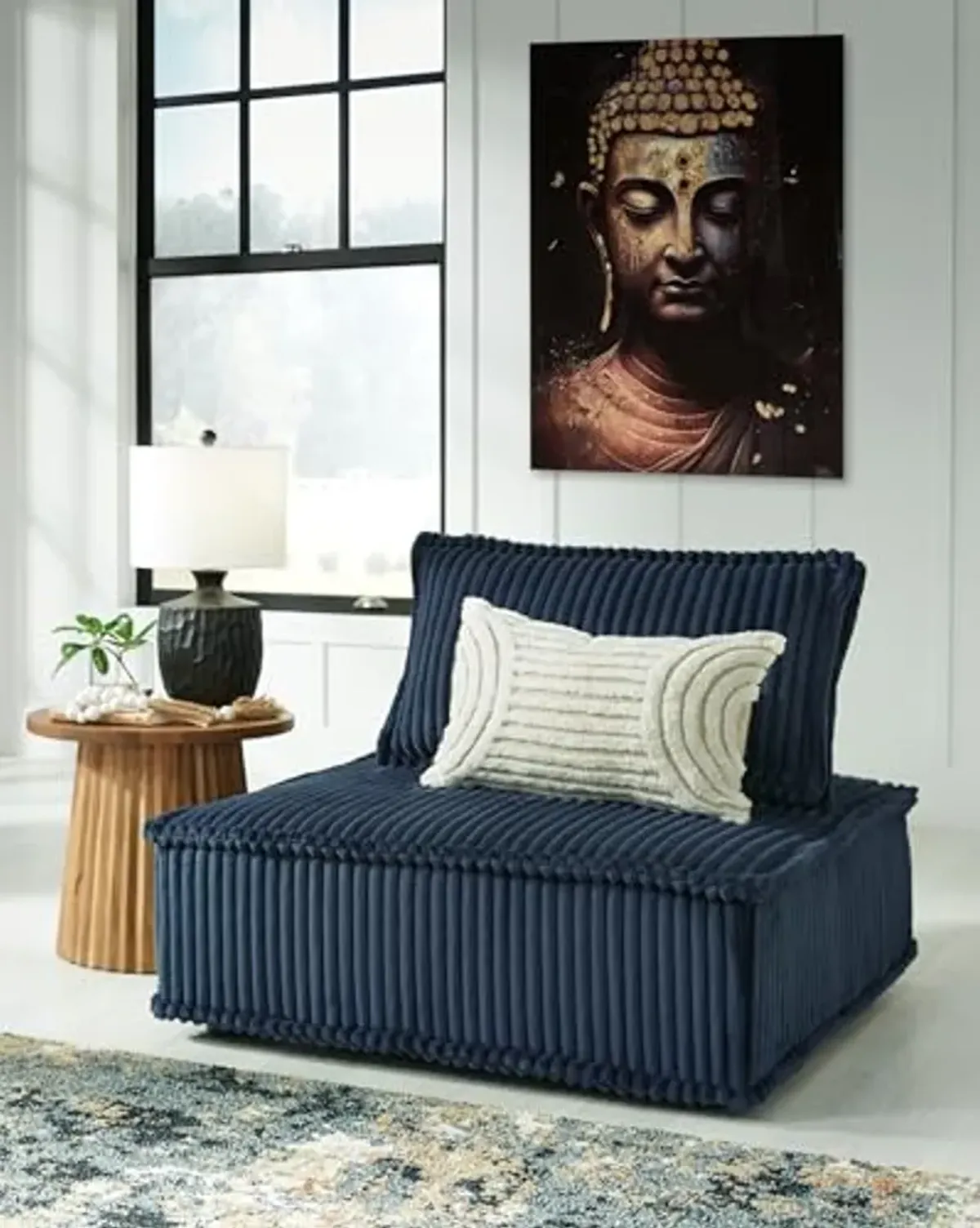 Signature Design by Ashley Bales Accent Chair, 39" W x 39" D x 28" H, Blue