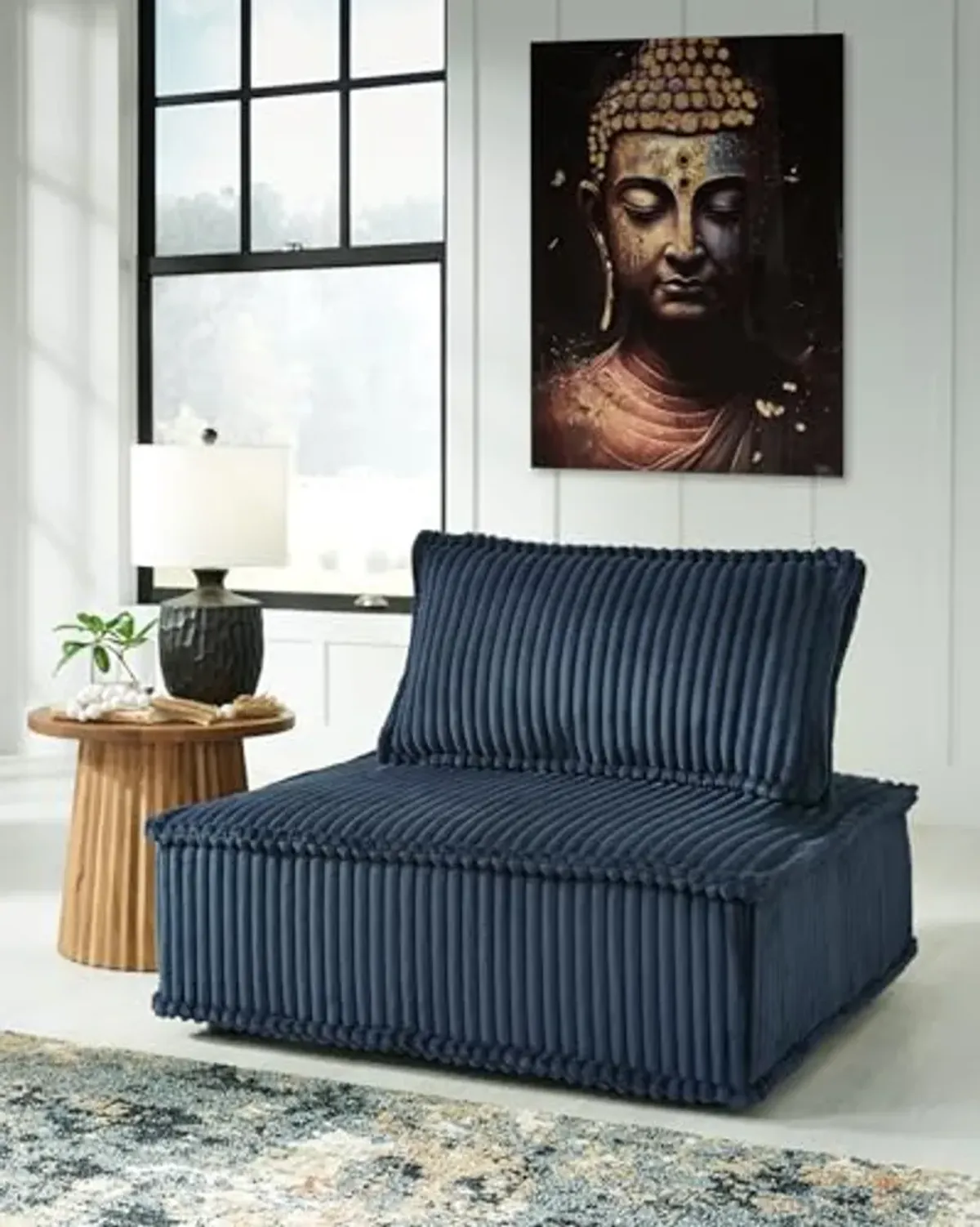 Signature Design by Ashley Bales Accent Chair, 39" W x 39" D x 28" H, Blue