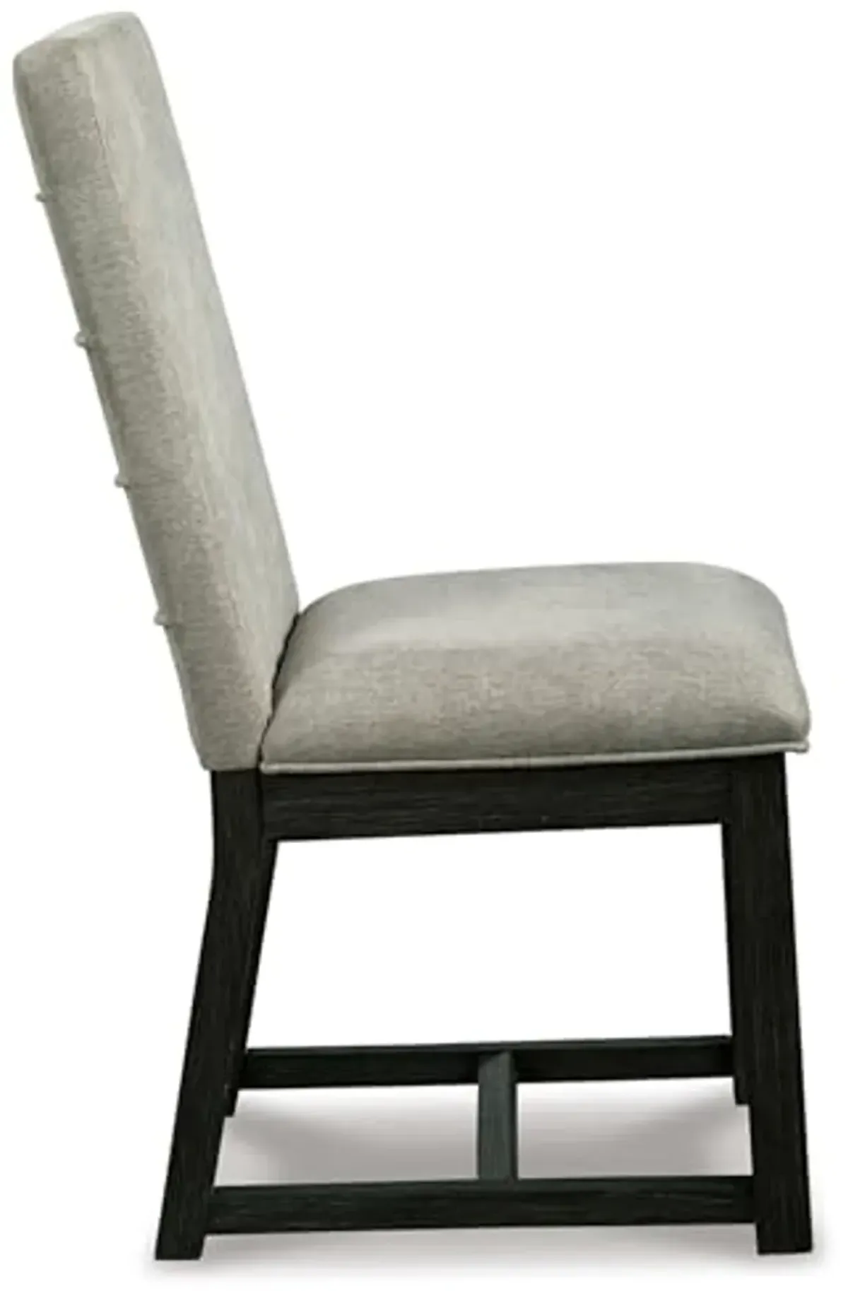 Signature Design by Ashley Bellvern Contemporary Upholstered Armless Dining Chair, Set of 2, Gray & Black