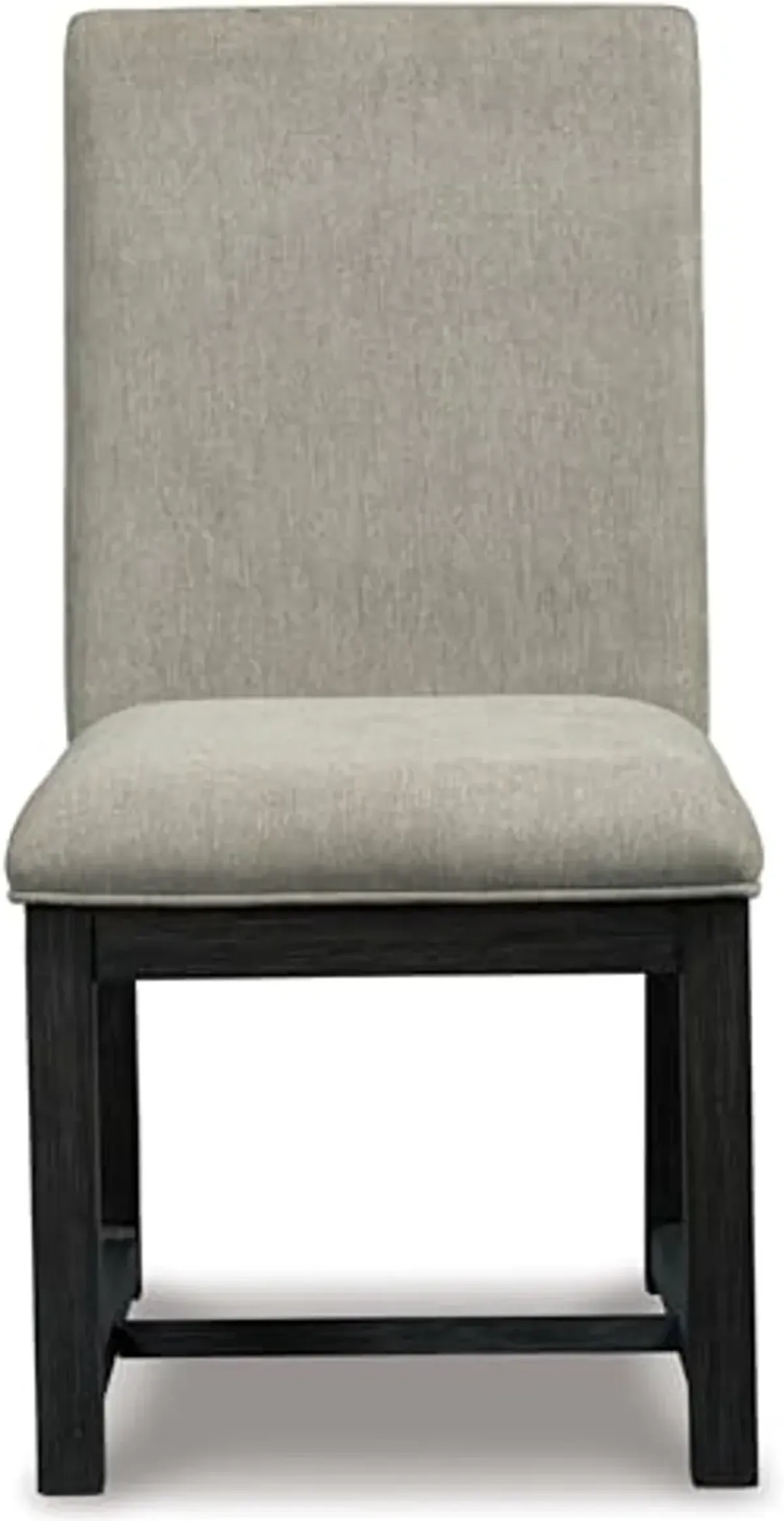 Signature Design by Ashley Bellvern Contemporary Upholstered Armless Dining Chair, Set of 2, Gray & Black