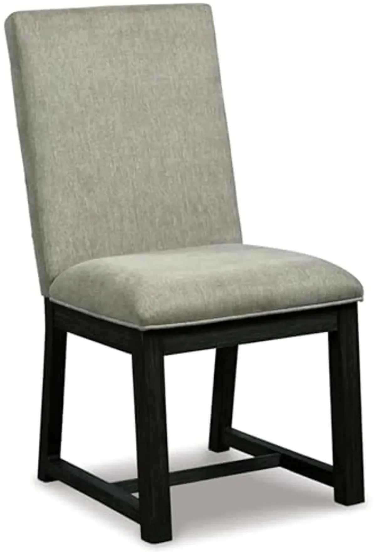 Signature Design by Ashley Bellvern Contemporary Upholstered Armless Dining Chair, Set of 2, Gray & Black