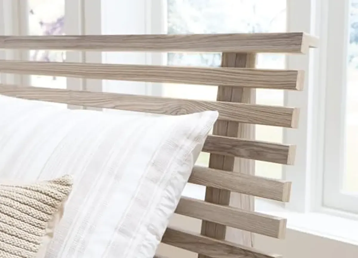 Signature Design by Ashley Hasbrick Scandinavian Slat Headboard, Queen, Light Brown