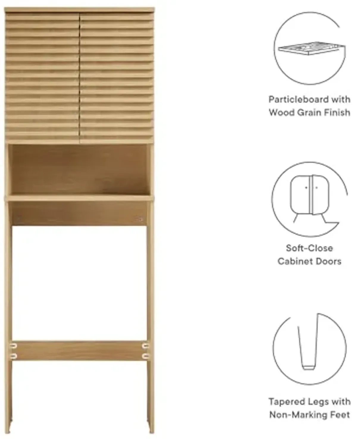 Modway Render Storage Cabinet, Oak