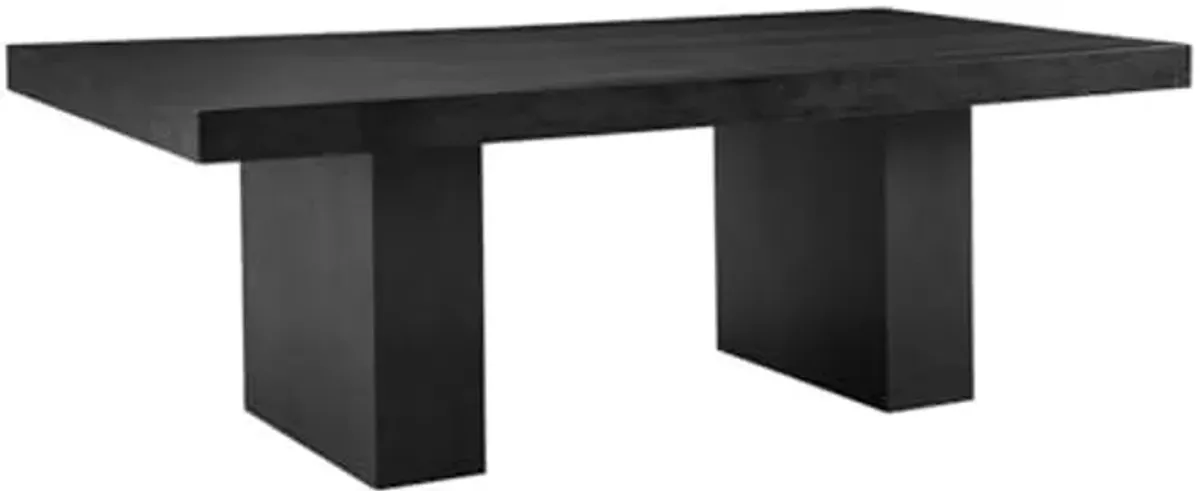 Bassett Mirror Company Padula Dining Table in Modern Black Oak Wood