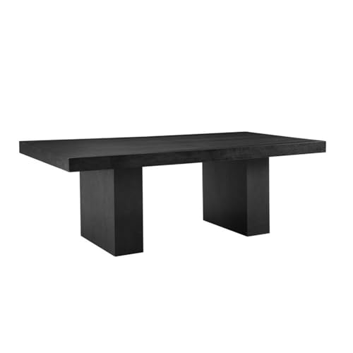 Bassett Mirror Company Padula Dining Table in Modern Black Oak Wood