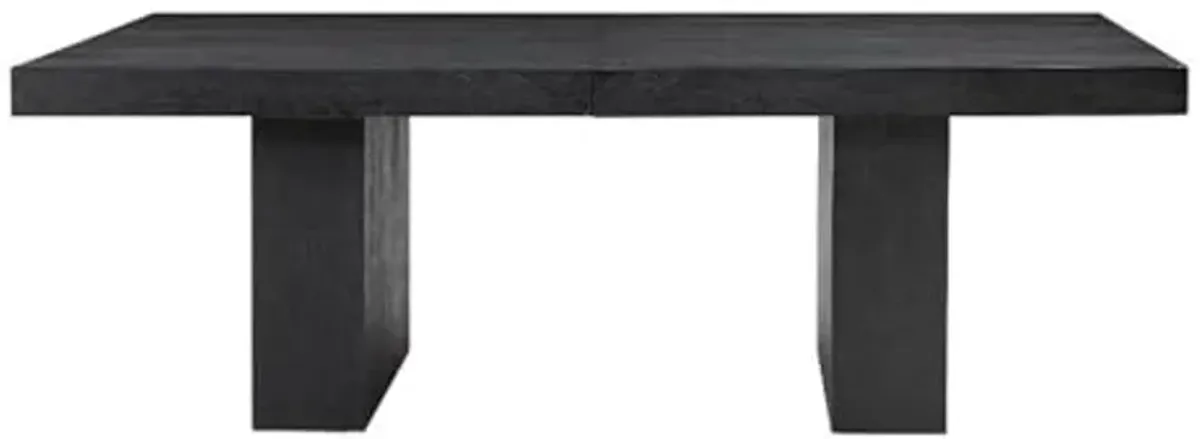 Bassett Mirror Company Padula Dining Table in Modern Black Oak Wood