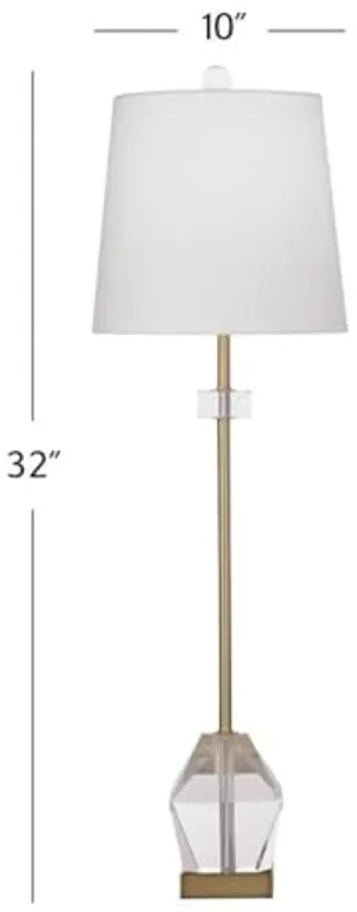 Bassett Mirror Company Hampton Crystal Table Lamp in Modern Gold