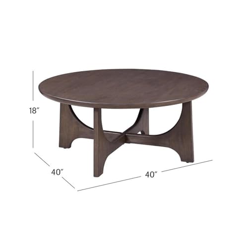 Bassett Mirror Company Dunnigan Brown Oak Modern Cocktail Table in Natural Wood