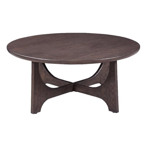 Bassett Mirror Company Dunnigan Brown Oak Modern Cocktail Table in Natural Wood