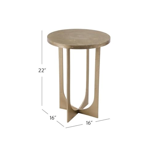 Bassett Mirror Company Ava Cast Aluminum Accent Table in Modern Gold