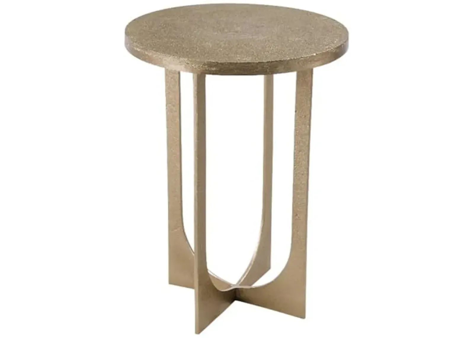 Ava Cast Aluminum Accent Table in Modern Gold