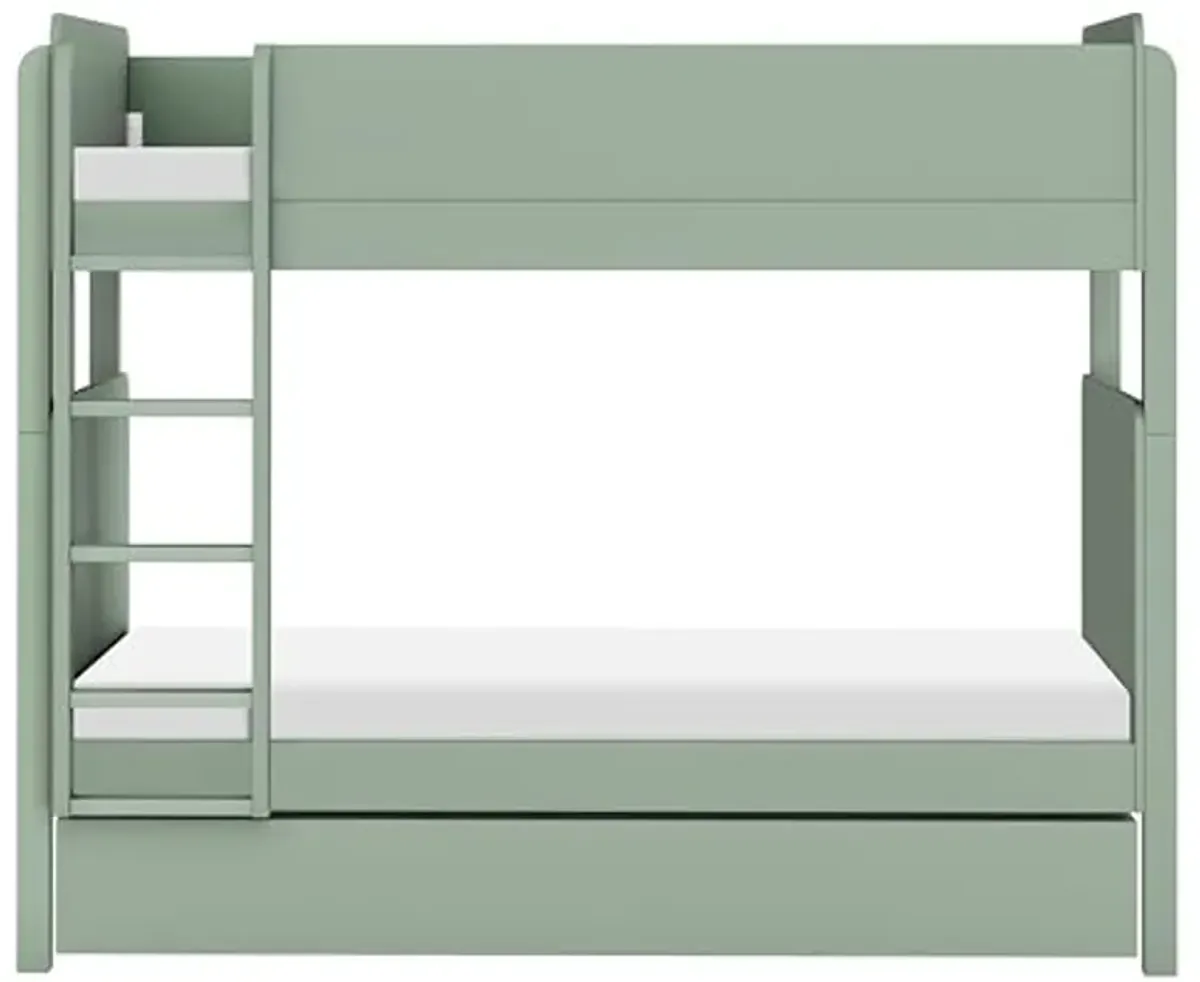 Babyletto Universal Twin Storage Trundle Bed in Light Sage