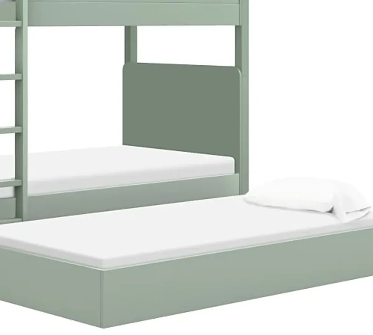 Babyletto Universal Twin Storage Trundle Bed in Light Sage