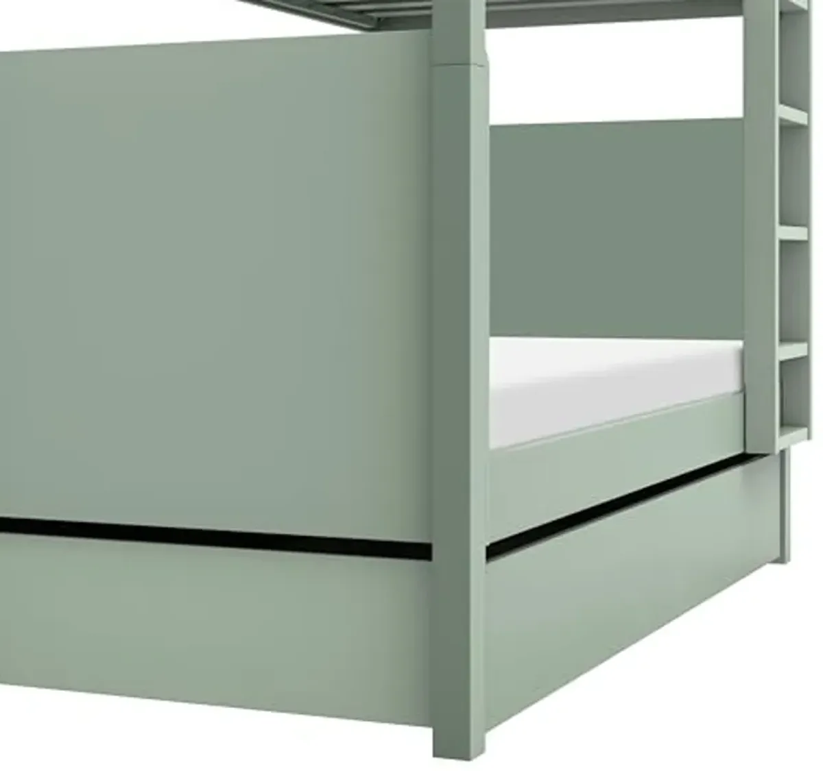 Babyletto Universal Twin Storage Trundle Bed in Light Sage