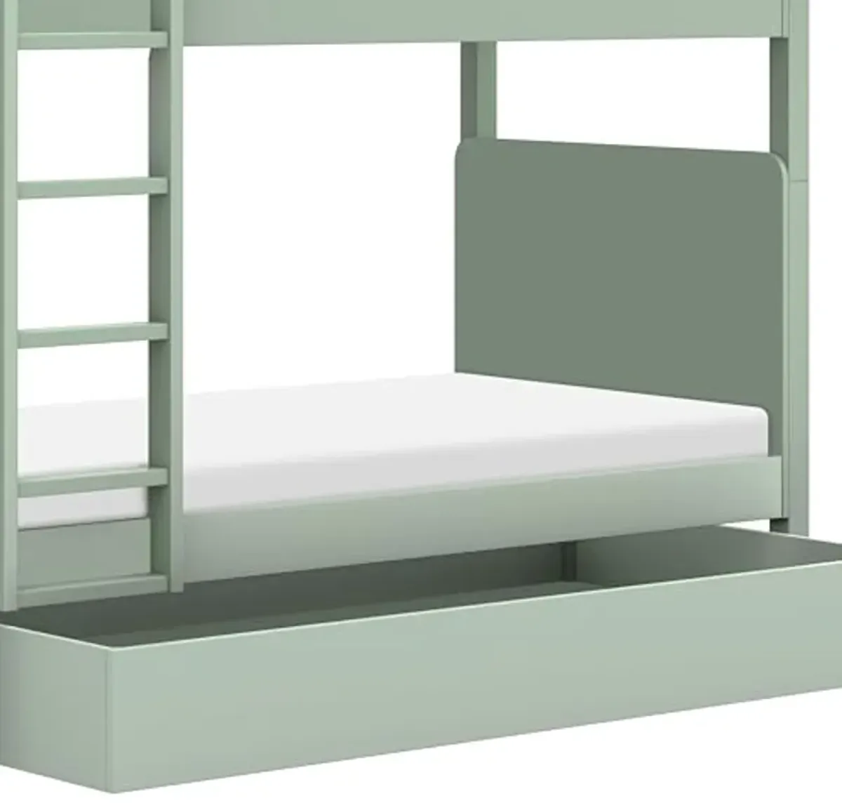 Babyletto Universal Twin Storage Trundle Bed in Light Sage