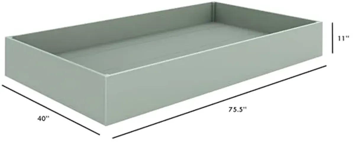 Babyletto Universal Twin Storage Trundle Bed in Light Sage