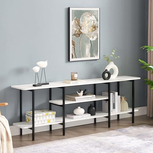 Manhattan Comfort Celine Side Table Console in White