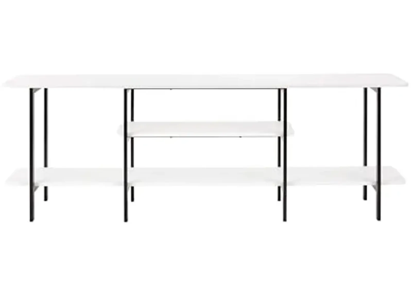 Manhattan Comfort Celine 70" Sideboard with 3 Shelves, TV Stand for Televisions up to 60", Ideal for Living Room, Entryway or Home Office, Modern Console Table for Home Decor Display, White