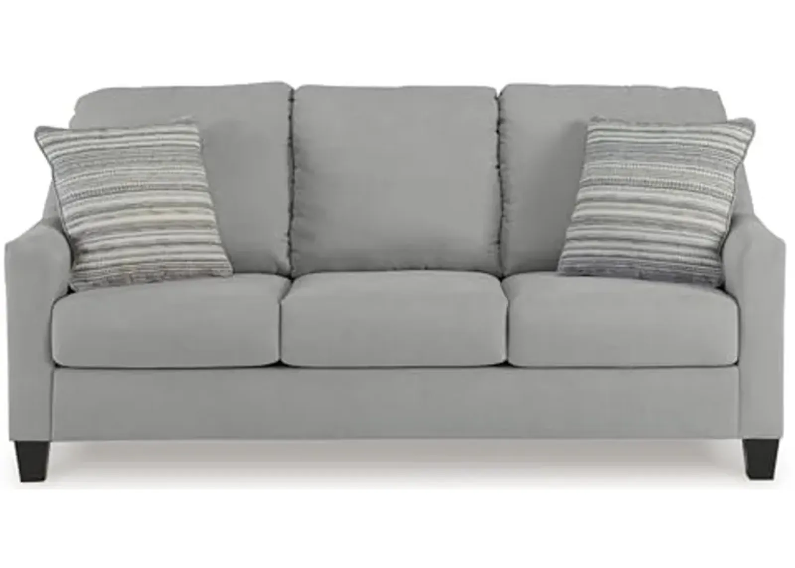 Signature Design by Ashley Adlai Casual 2-in-1 Queen Sofa Sleeper with Folding Memory Foam Mattress and 2 Toss Pillows, Light Gray